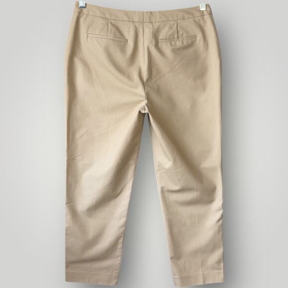 Halogen Taylor Fit Tapered Leg Mid Rise Casual Pants Stretchy Size 8 Natural - Picture 2 of 12